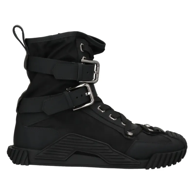 Dolce & Gabbana Man Sneaker Alta Nylon Gomma Sneakers Black made by Dolce & Gabanna