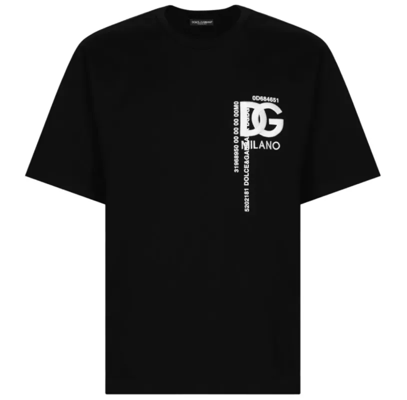 Dolce & Gabbana Man T-Shirt Embroidered Milano Black made by Dolce & Gabanna