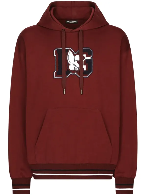 Dolce & Gabbana Man Sweatshirt Hooded Rabbit Red made by Dolce & Gabanna