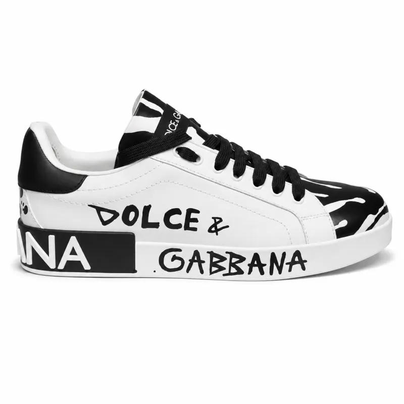 Dolce & Gabbana Woman Sneakers Portofino Black White made by Dolce & Gabanna