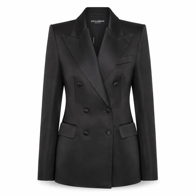 Dolce & Gabbana Woman Jacket Double-Breasted Black made by Dolce & Gabanna