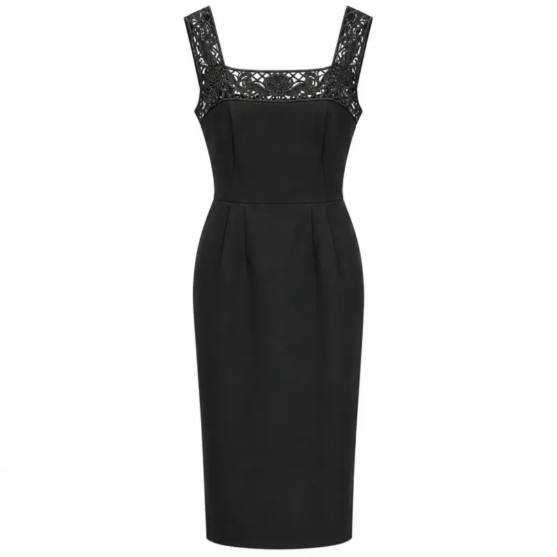 Dolce & Gabbana Woman Dress Viscosa Lace Black made by Dolce & Gabanna