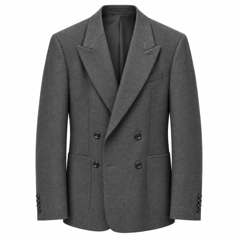Dolce & Gabbana Man Jacket Double-Breasted Wool Grey made by Dolce & Gabanna