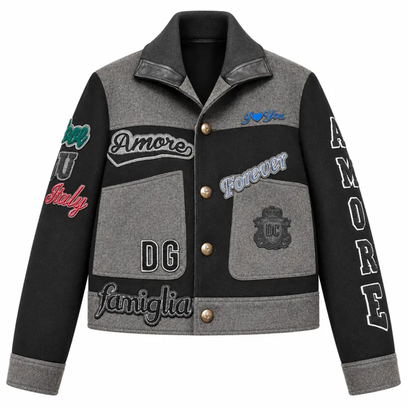 Dolce & Gabbana Man Bomber Wool Famiglia Black made by Dolce & Gabanna