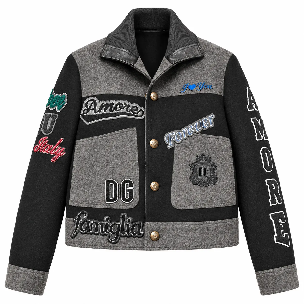 Dolce & Gabbana Man Bomber Wool Famiglia Black sold by Siebentaschen