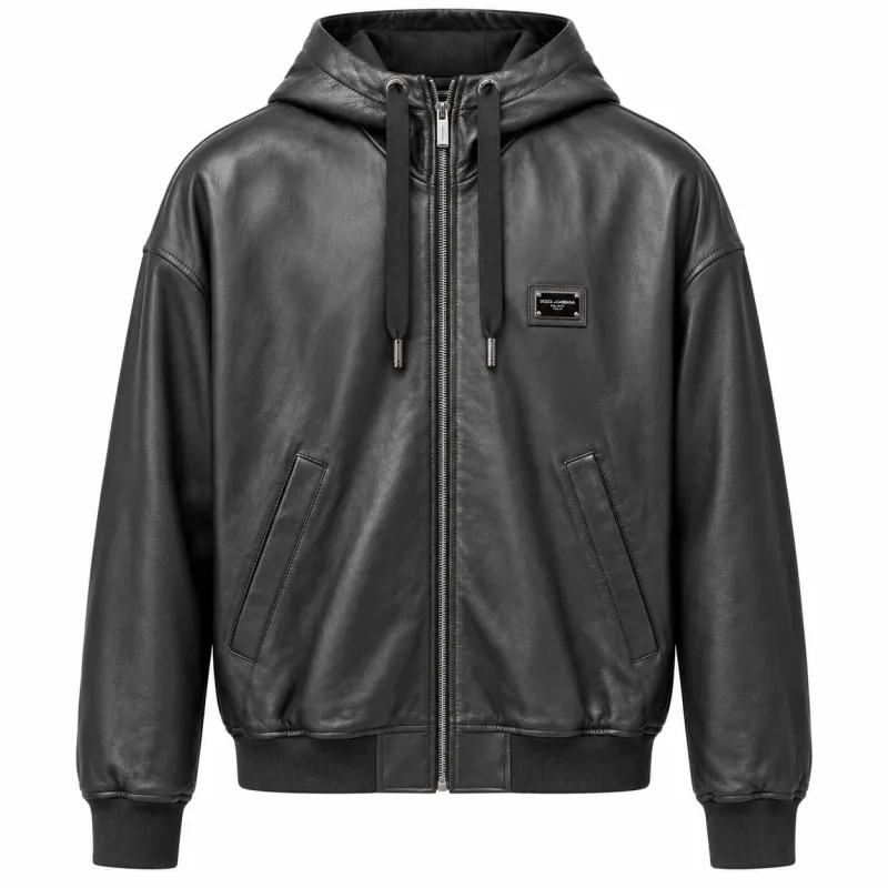 Dolce & Gabbana Man Jacket Leather Black made by Dolce & Gabanna