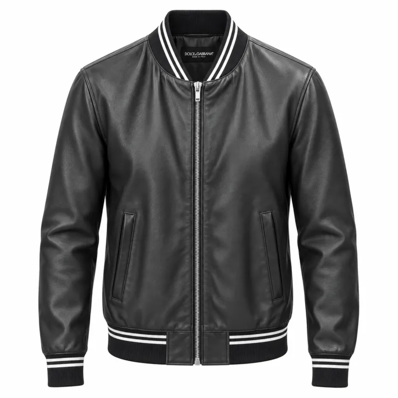 Dolce & Gabbana Man Bomber Leather Sintetica Black made by Dolce & Gabanna