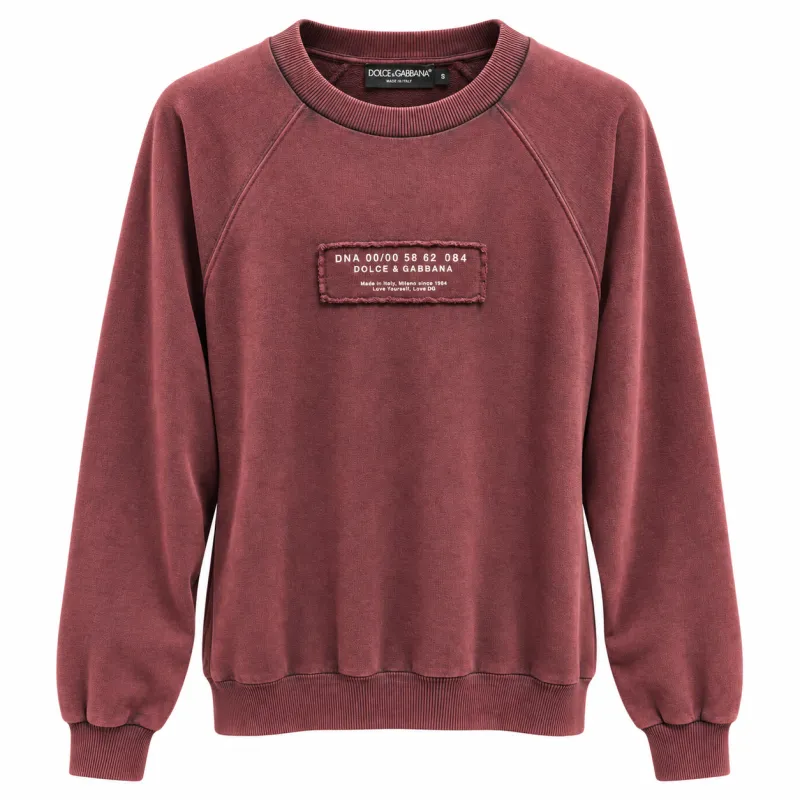 Dolce & Gabbana Man Sweatshirt Crew Neck Sleeve Long Red made by Dolce & Gabanna