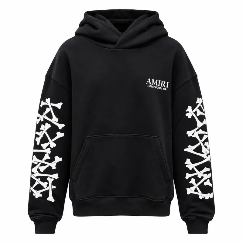 Amiri Man Sweatshirt Bones Stacked Black made by AMIRI