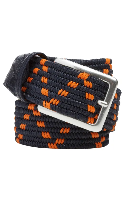 Navy & Orange Braided Belt sold by Stitch