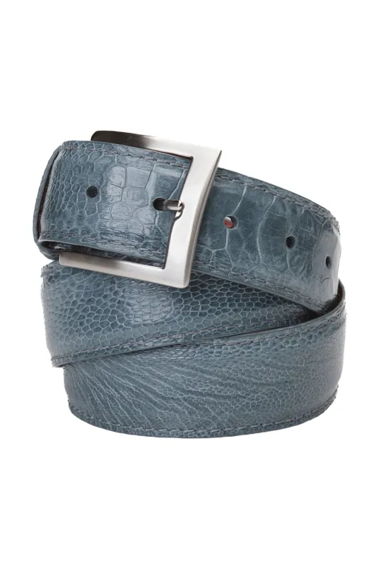 Grey Ostrich Shin Belt sold by Stitch