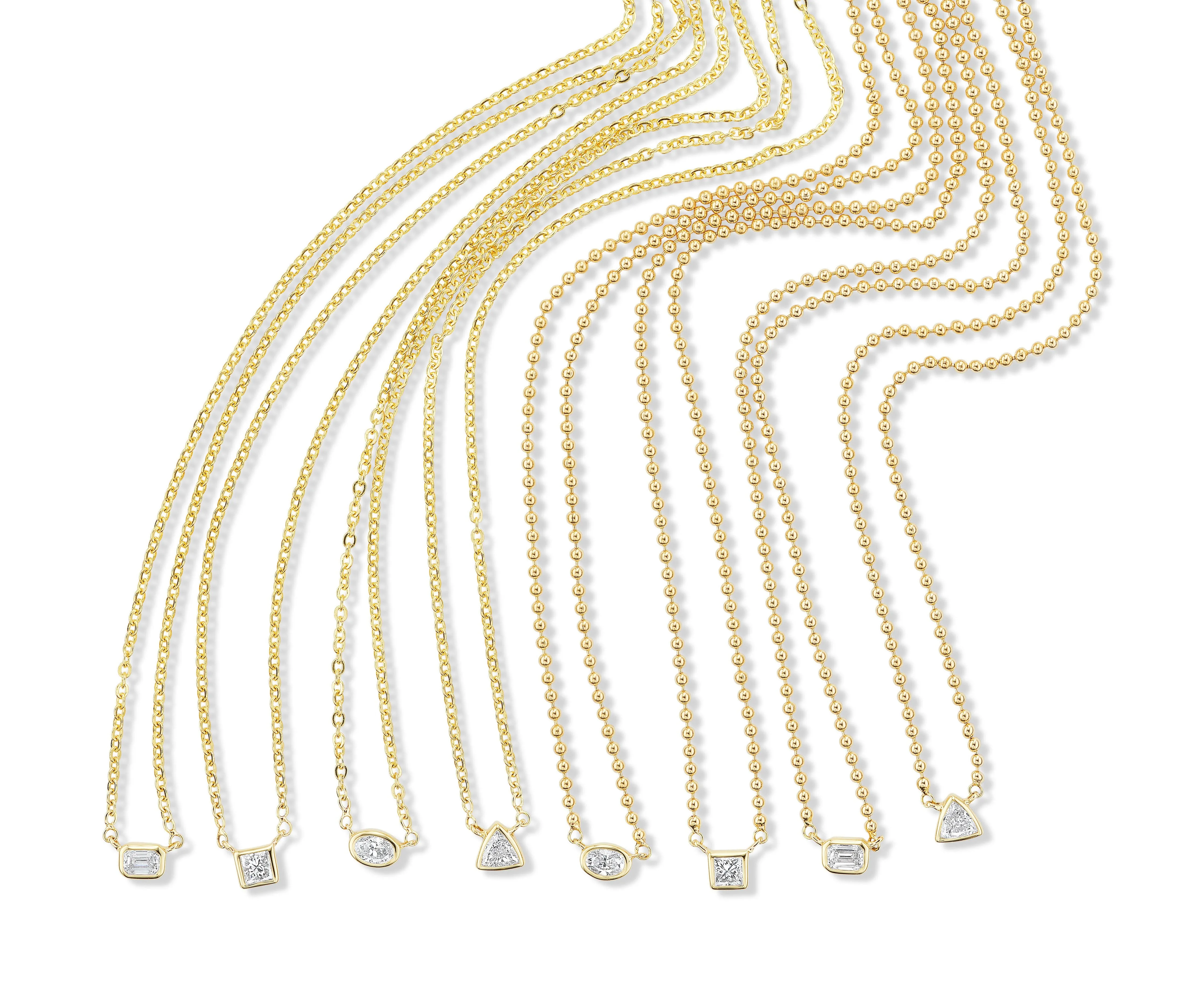 Solitaire Caviar Chain Necklace- Princess Cut sold by EMILY WELD COLLINS product image thumbnail 2