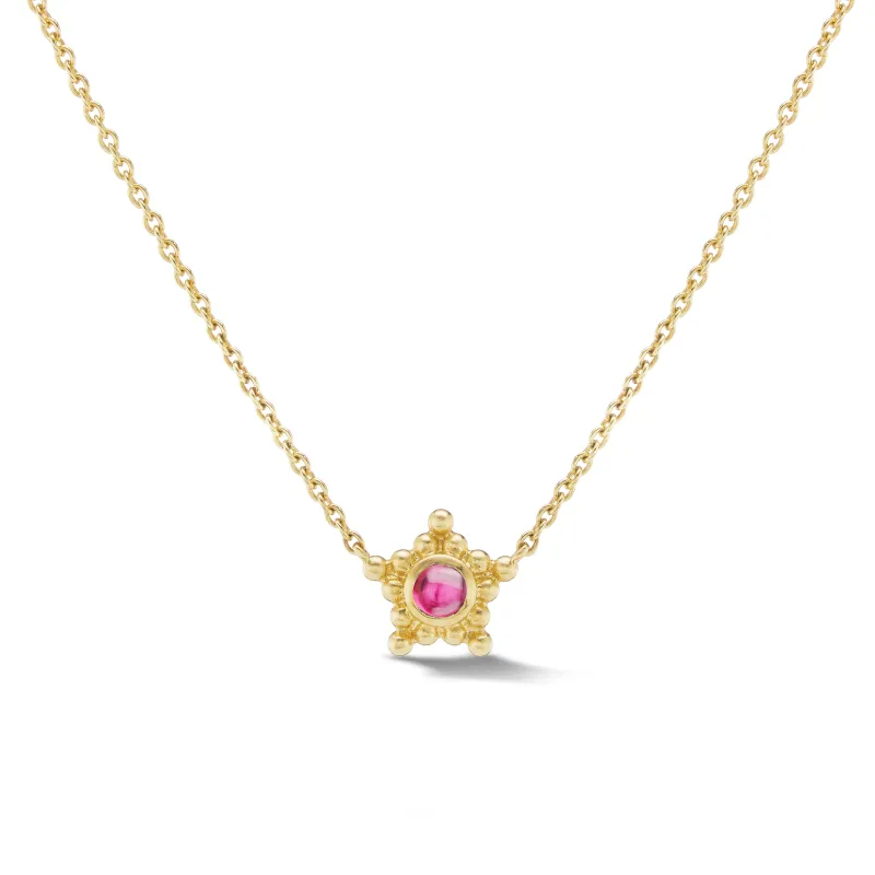 Granium Star Necklace in Rubellite made by EMILY WELD COLLINS