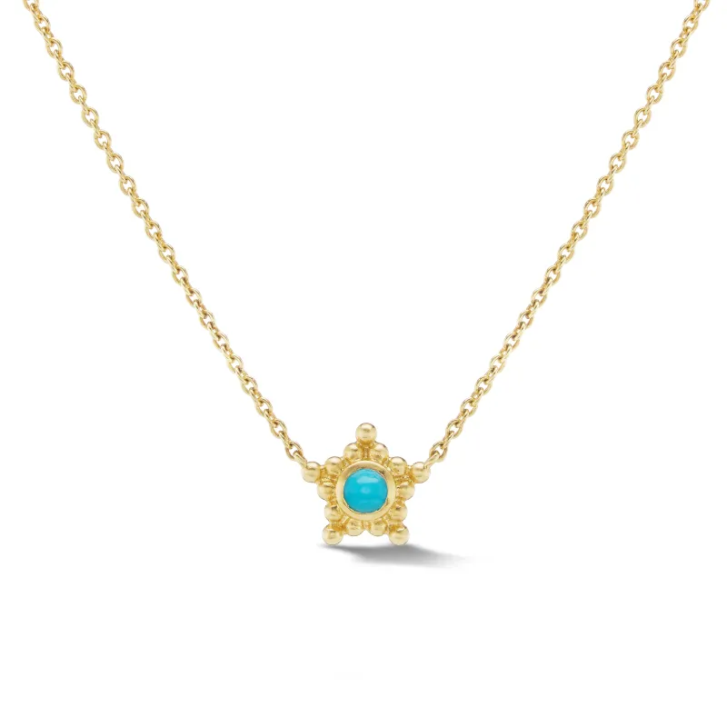 Granium Star Necklace in Turquoise made by EMILY WELD COLLINS