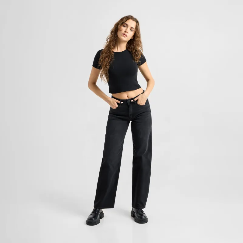 ASH Barrel Leg Minimal Stretch - Classic - Black Denim made by Dawn Denim
