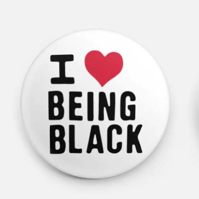Button - I (heart) Being Black sold by All Very Goods