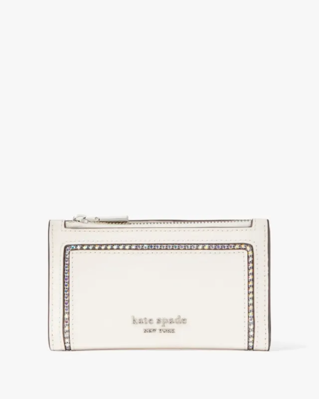 Morgan Crystal Inlay Small Slim Bifold Wallet sold by Kate Spade