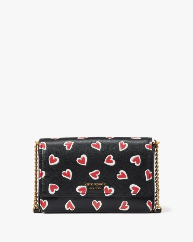 Morgan Stencil Hearts Flap Chain Wallet sold by Kate Spade