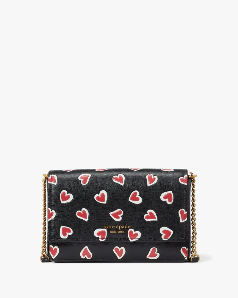 Morgan Stencil Hearts Flap Chain Wallet sold by Kate Spade