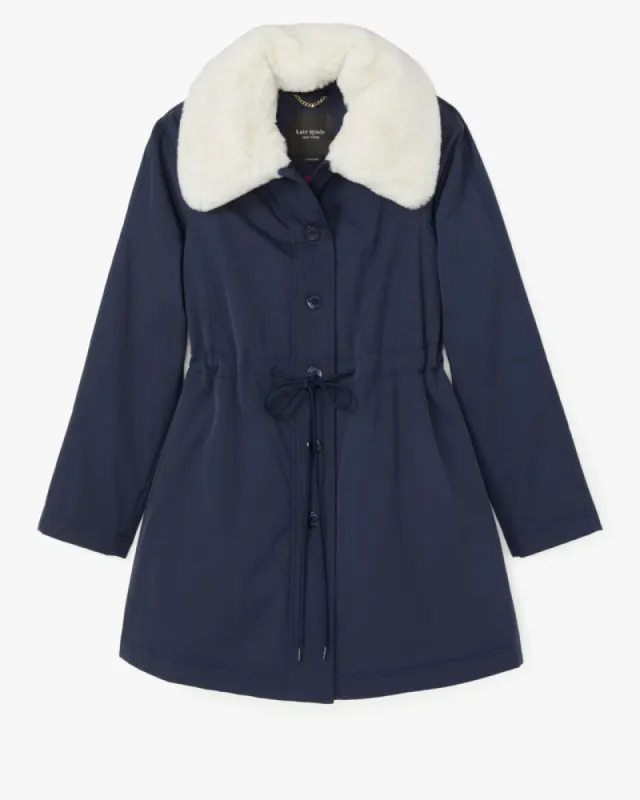Cinch Waist Faux Fur Coat sold by Kate Spade