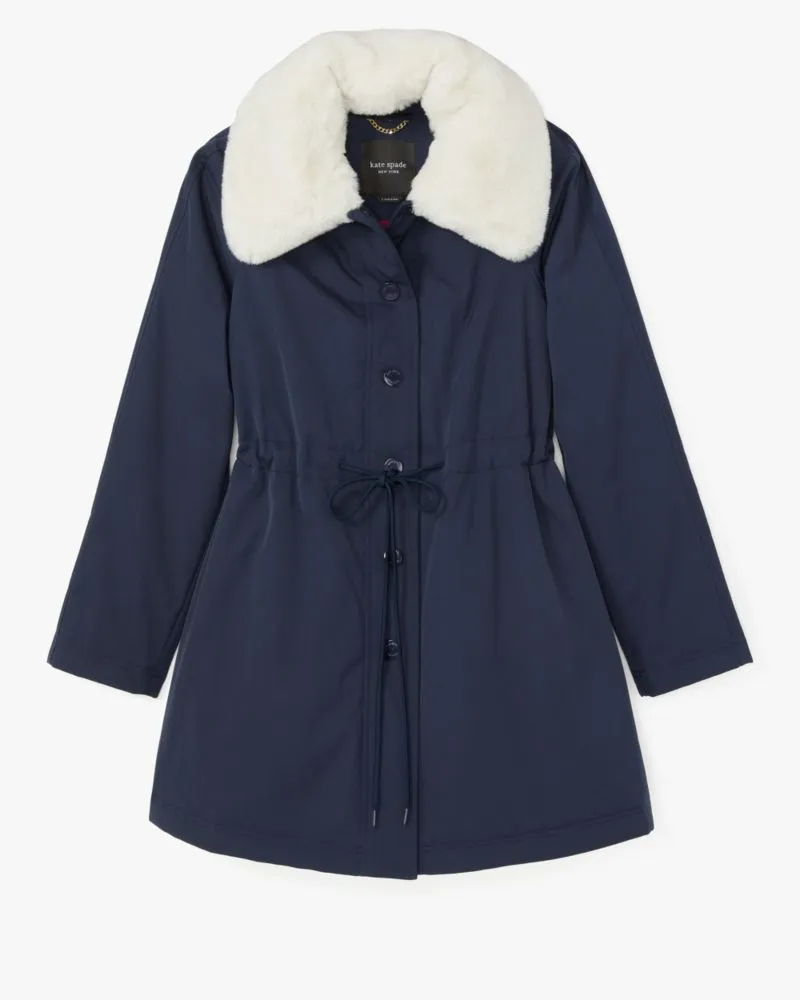 Cinch Waist Faux Fur Coat sold by Kate Spade