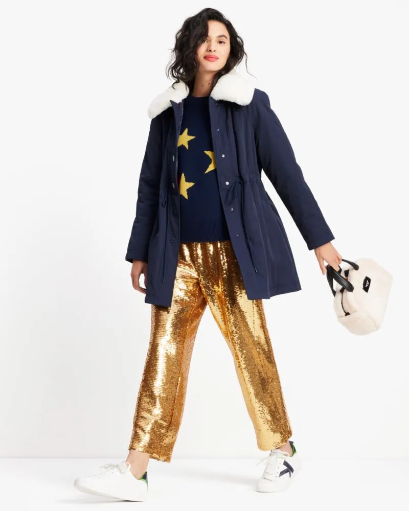 Cinch Waist Faux Fur Coat sold by Kate Spade product image thumbnail 4