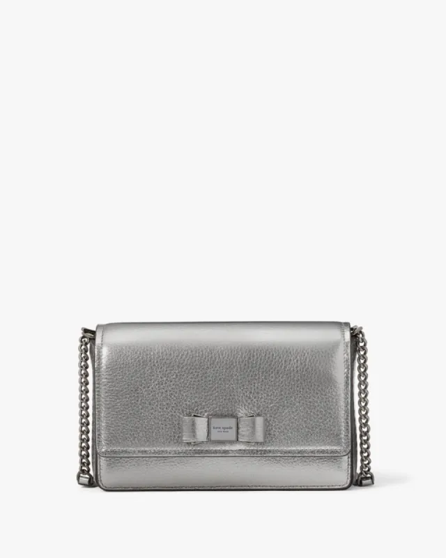 Morgan Bow Embellished Metallic Flap Chain Wallet sold by Kate Spade