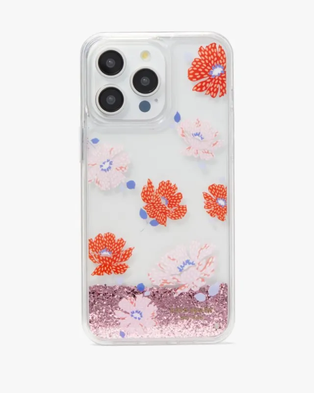 Dotty Floral Liquid Glitter iPhone 15 Pro Max Case sold by Kate Spade
