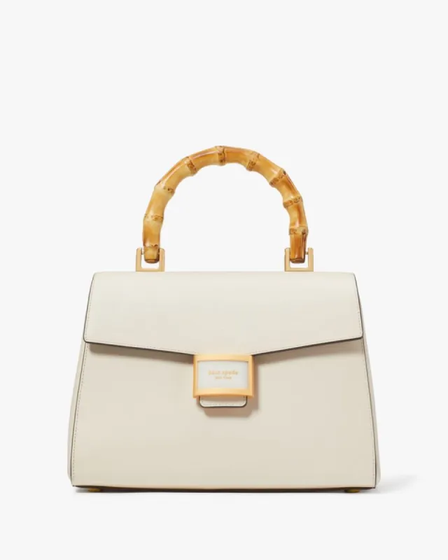Katy Textured Leather Bamboo Medium Top-handle Bag made by Kate Spade