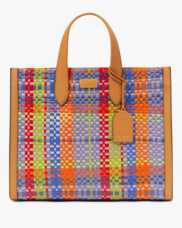 Manhattan Madras Plaid Woven Straw Large Tote sold by Kate Spade
