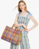 Manhattan Madras Plaid Woven Straw Large Tote sold by Kate Spade