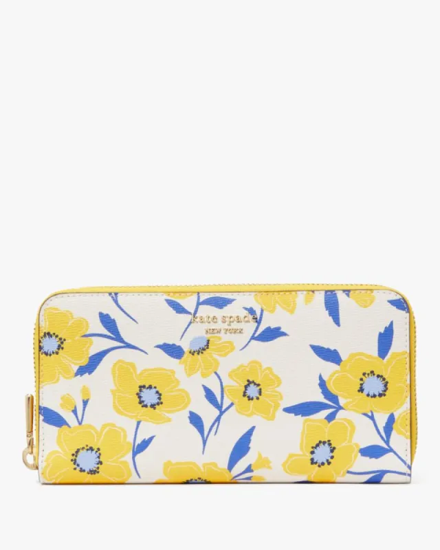 Morgan Sunshine Floral Printed Zip-around Continental Wallet sold by Kate Spade