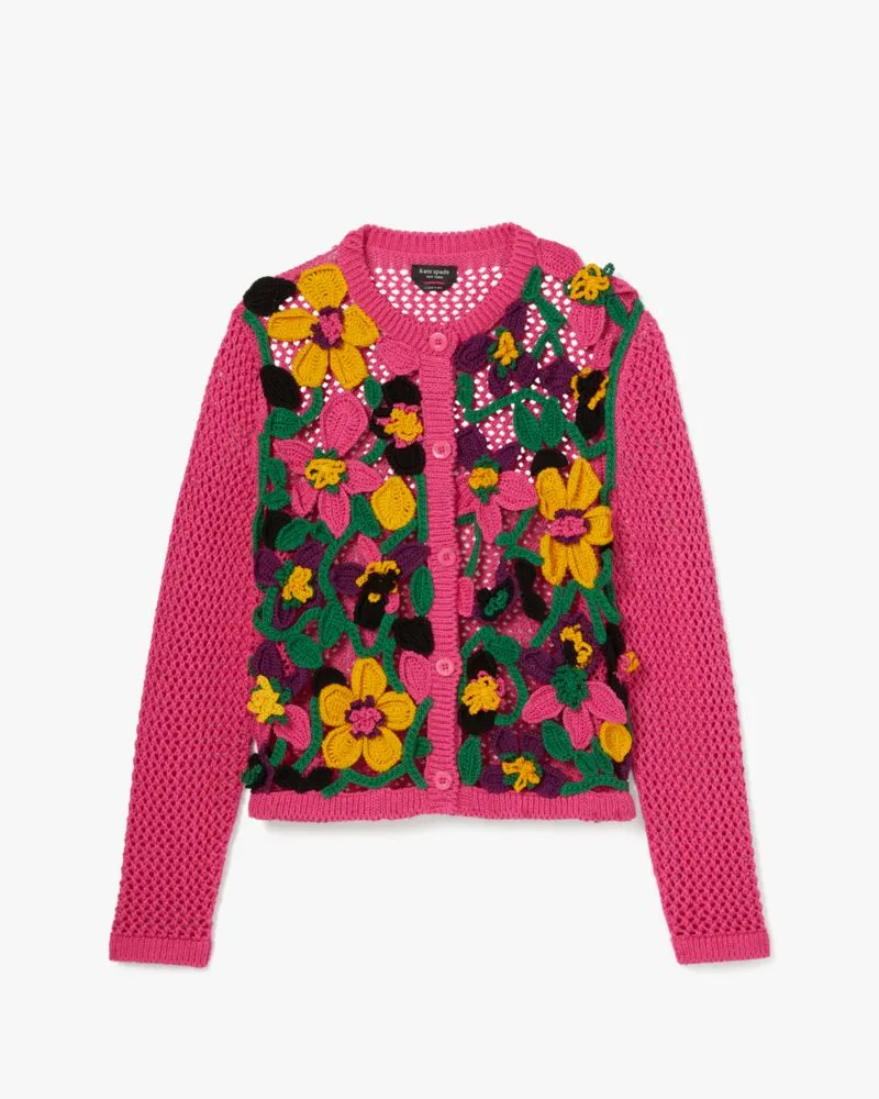 Orchid Bloom Crochet Cardigan sold by Kate Spade