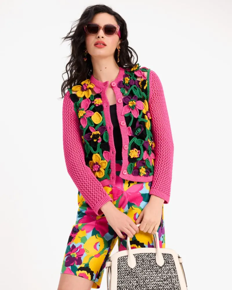 Orchid Bloom Crochet Cardigan sold by Kate Spade product image thumbnail 4