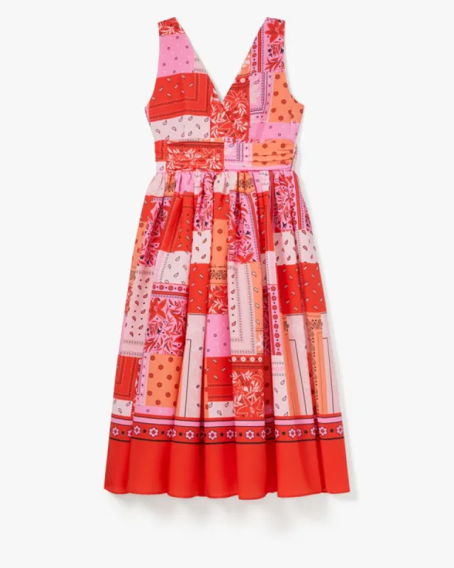 Bandana Patchwork V-neck Dress sold by Kate Spade