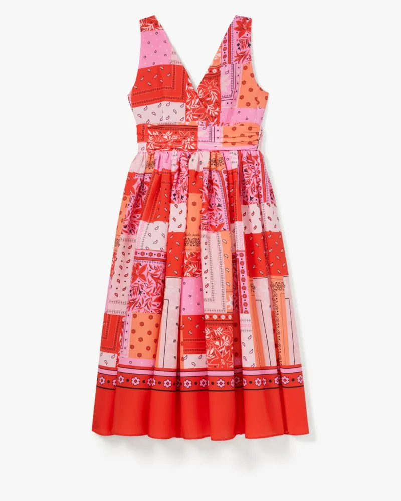Bandana Patchwork V-neck Dress sold by Kate Spade