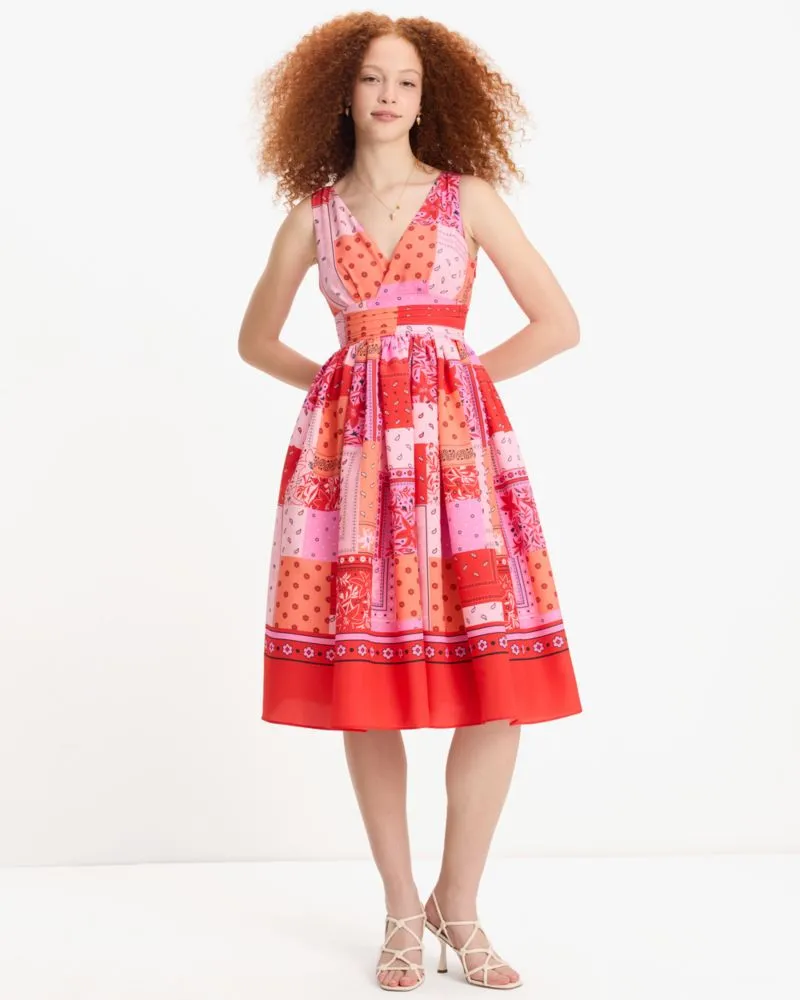 Bandana Patchwork V-neck Dress sold by Kate Spade product image thumbnail 2