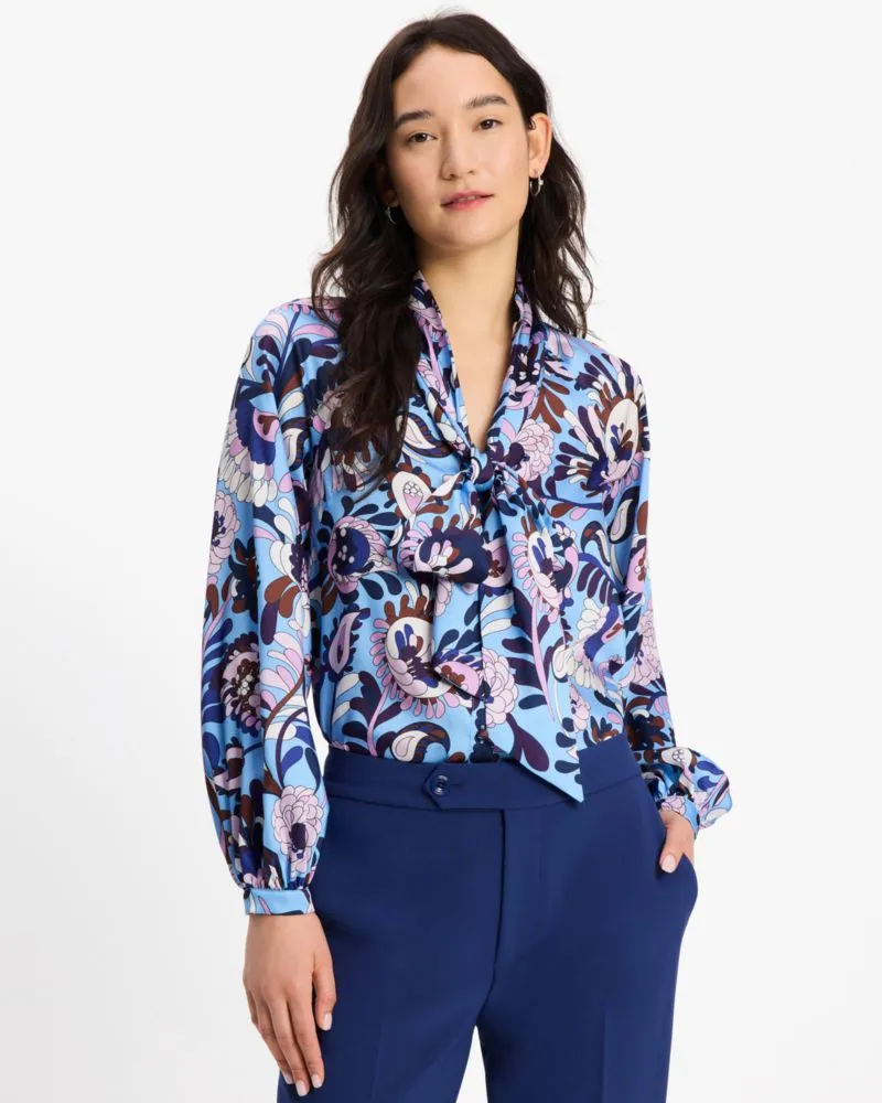 Autumn Paisley Tie-neck Shirt sold by Kate Spade product image thumbnail 2