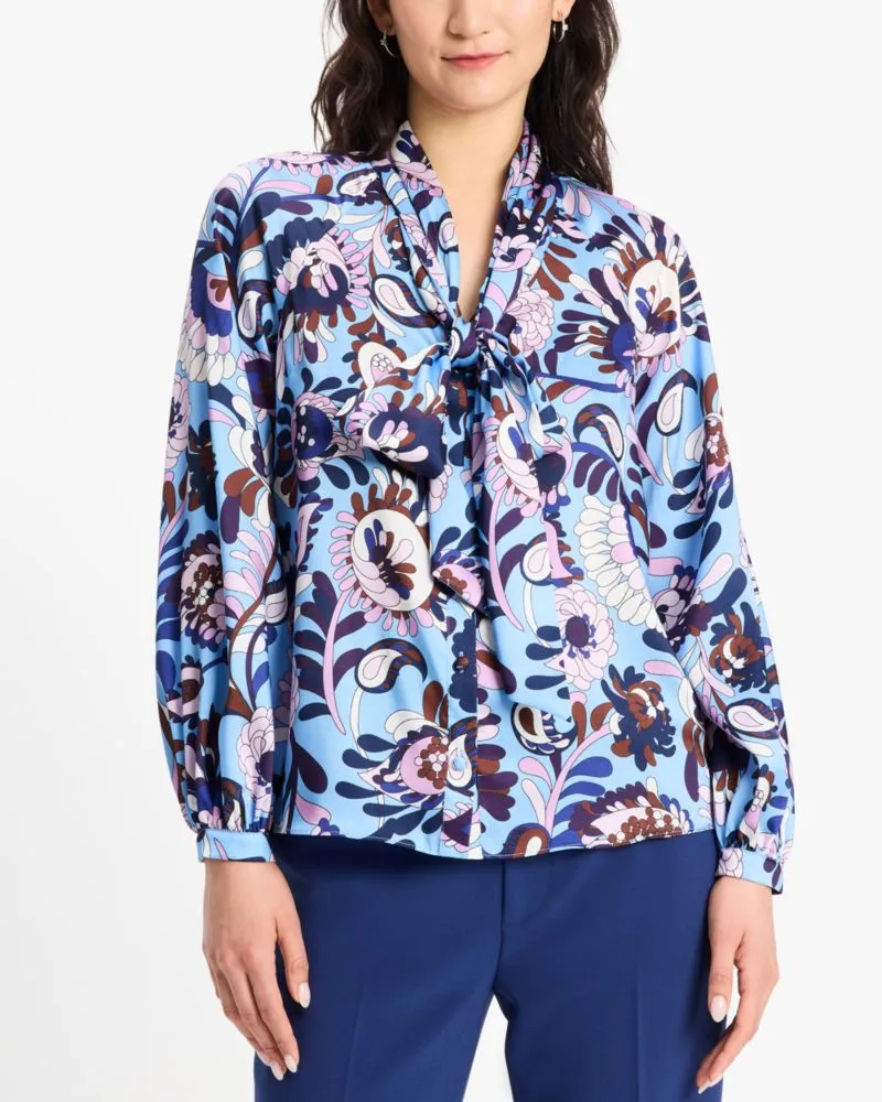 Autumn Paisley Tie-neck Shirt sold by Kate Spade product image thumbnail 5
