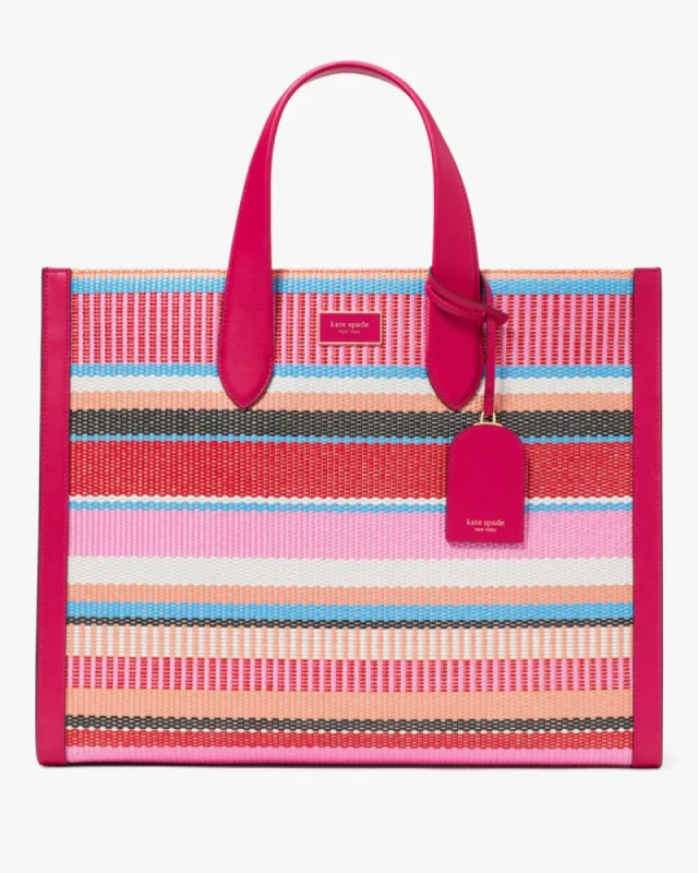 Manhattan Striped Woven Straw Large Tote sold by Kate Spade