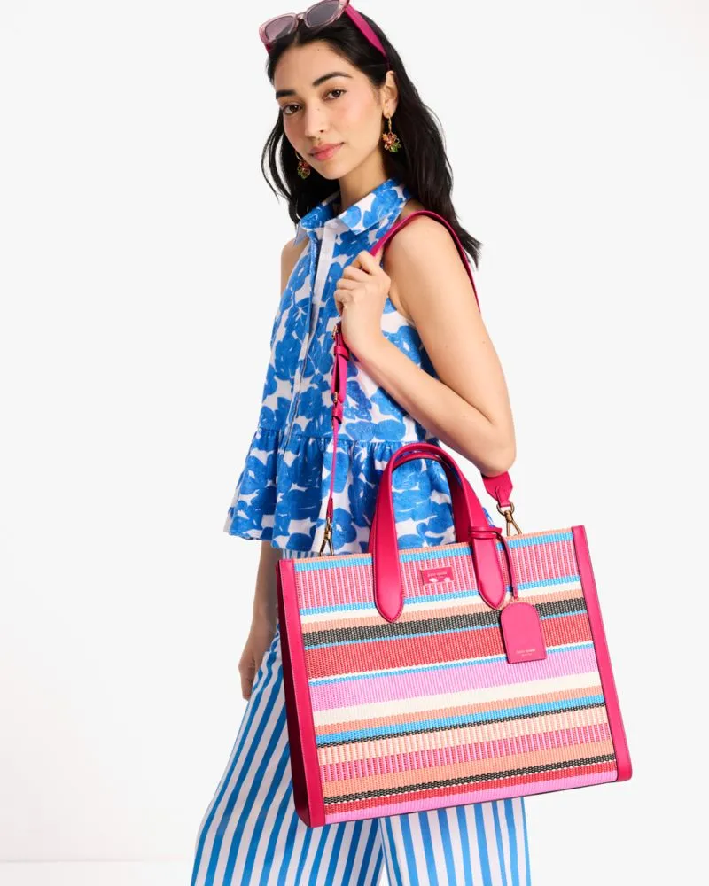 Manhattan Striped Woven Straw Large Tote sold by Kate Spade product image thumbnail 2