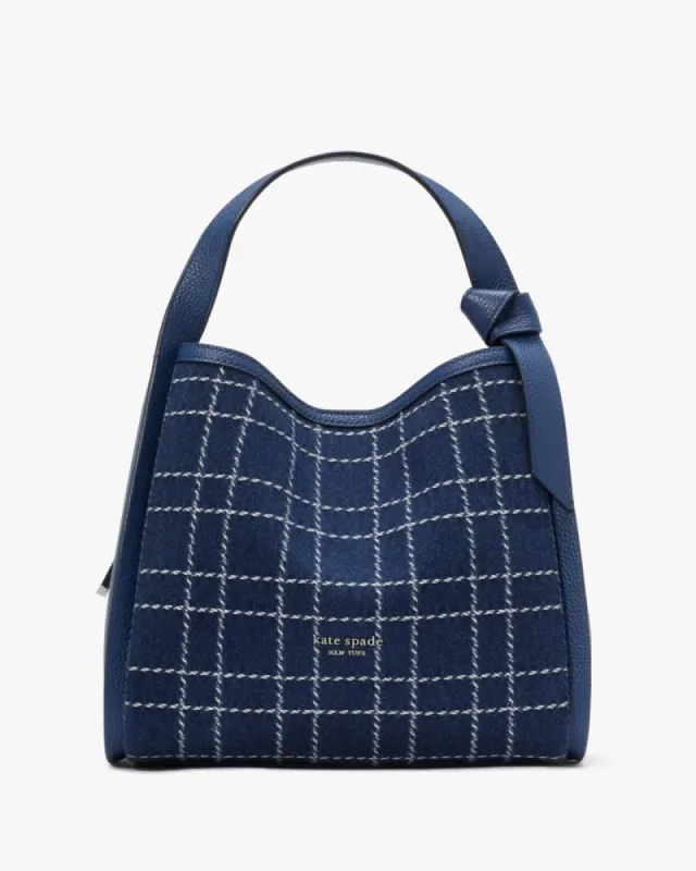 Knott Denim Check Medium Crossbody Tote sold by Kate Spade