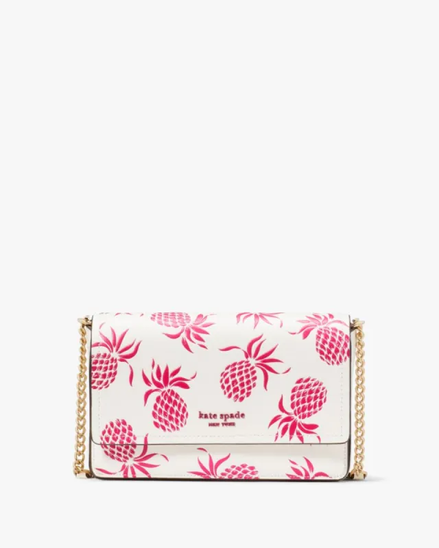 Morgan Pineapple Embossed Flap Chain Wallet made by Kate Spade