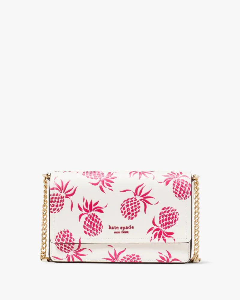 Morgan Pineapple Embossed Flap Chain Wallet sold by Kate Spade