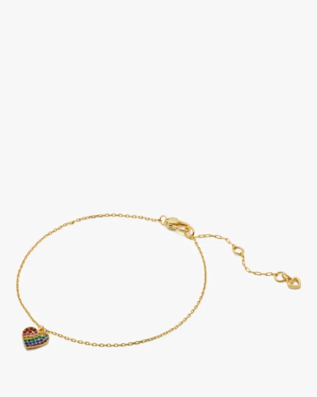 Rainbow Joy Heart Anklet sold by Kate Spade