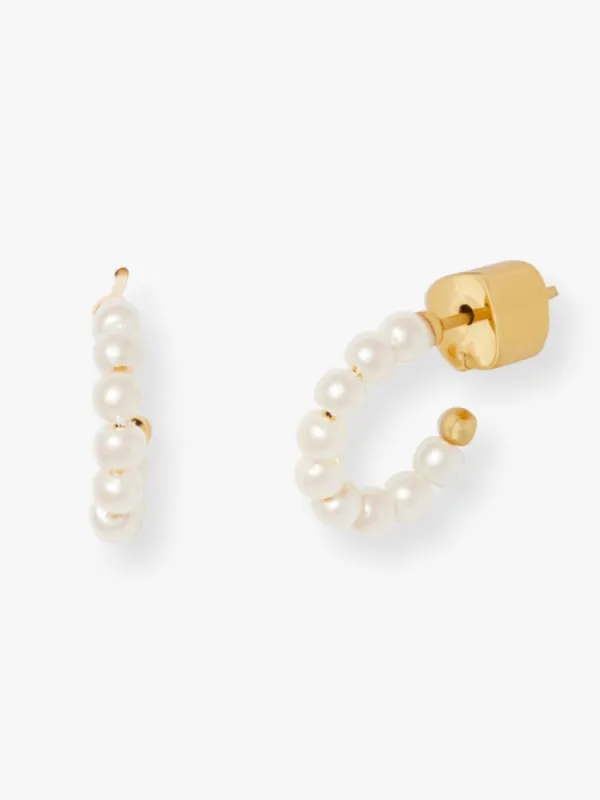 Tiny Twinkles Mini Pearl Mini Hoops sold by Kate Spade