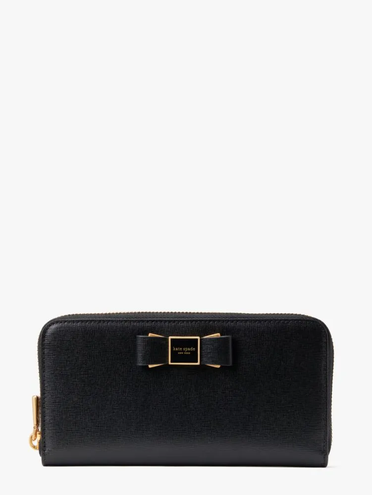 Morgan Bow Embellished Zip-around Continental Wallet sold by Kate Spade