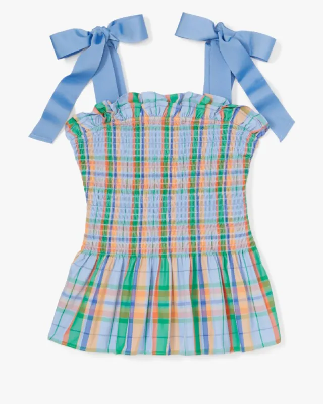 Sunshine Madras Smocked Top sold by Kate Spade