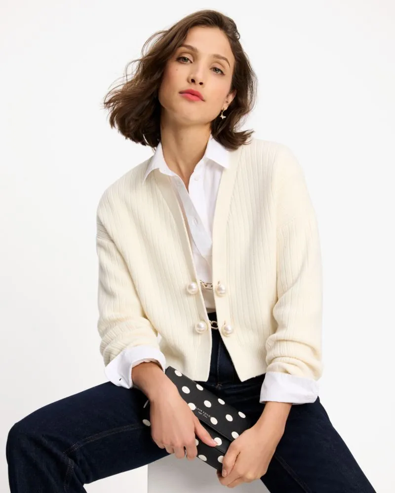Ribbed Pearl Cardigan sold by Kate Spade product image thumbnail 2