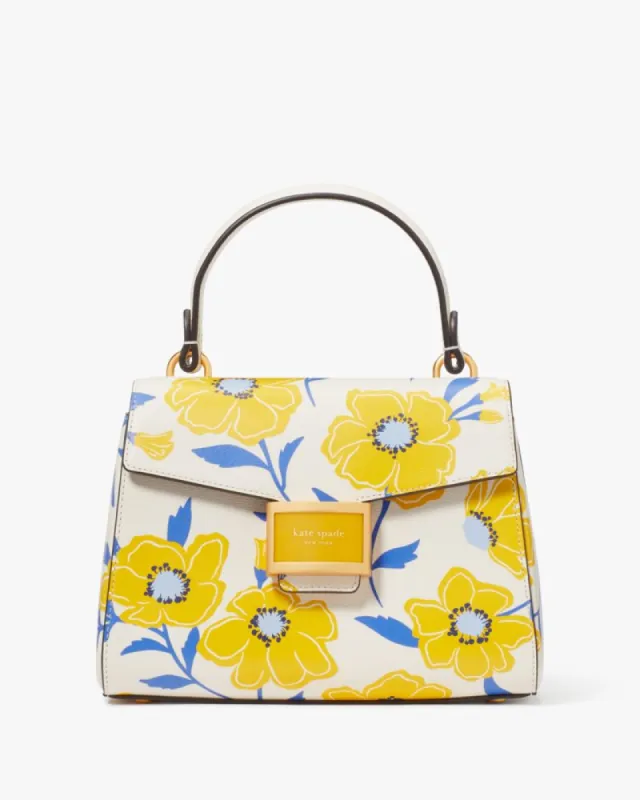 Katy Sunshine Floral Textured Leather Small Top-handle Bag sold by Kate Spade